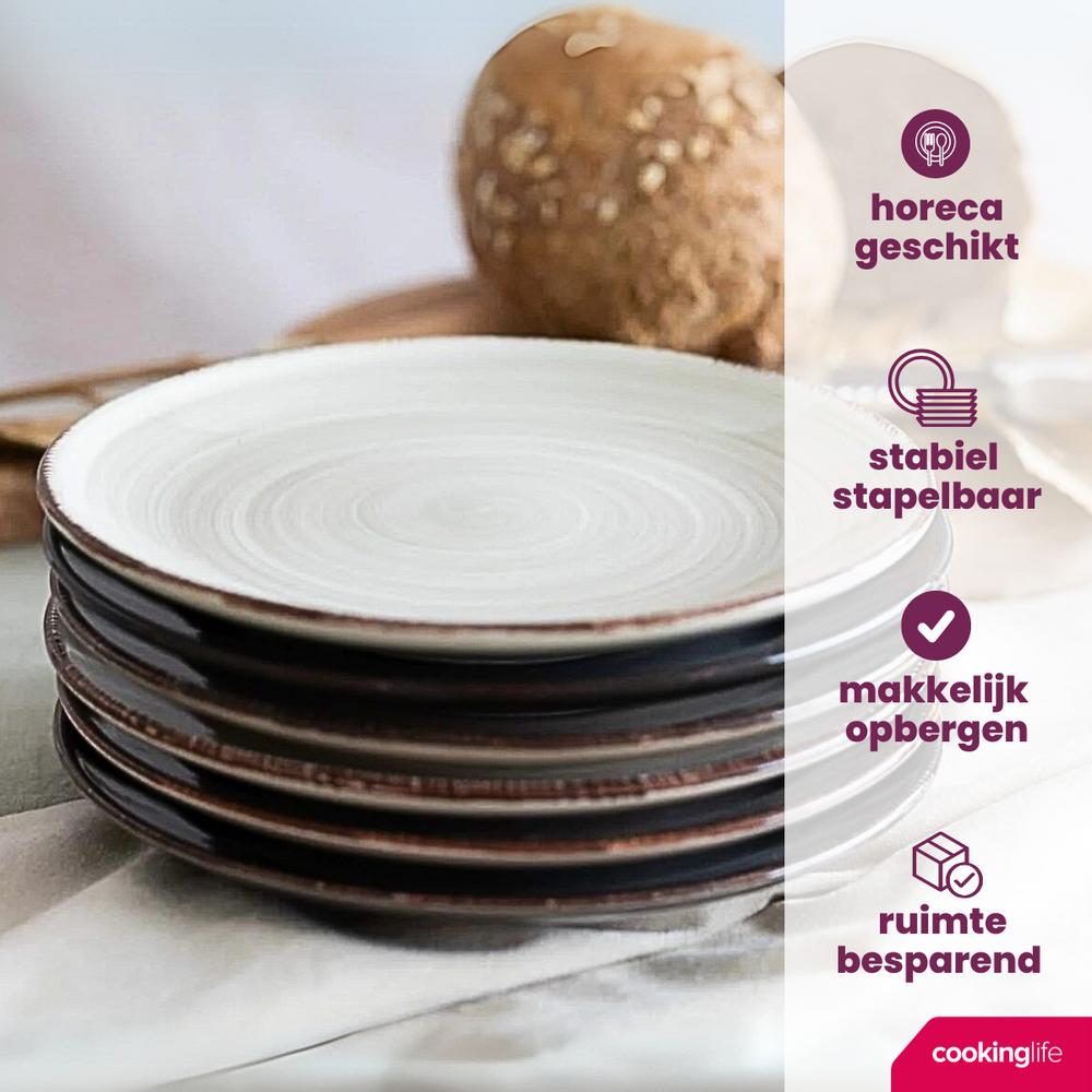 Cookinglife Morgenmadstallerkener / Desserttallerkener Delice Grå ø 19 cm - 6 stk.