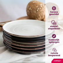 Cookinglife Morgenmadstallerkener / Desserttallerkener Delice Grå ø 19 cm - 6 stk.