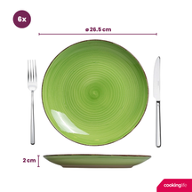 Cookinglife Dinerborden Delice Grøn ø 26,5 cm - 6 stykker