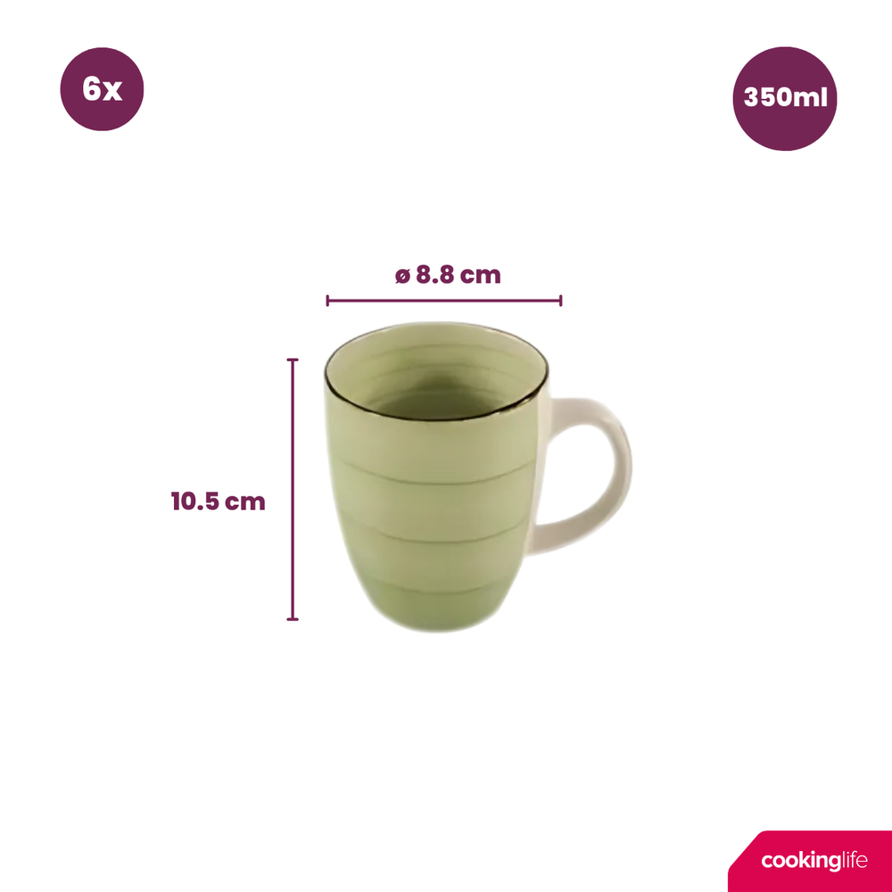 Cookinglife Mokken Delice Grøn 350 ml - 6 styk