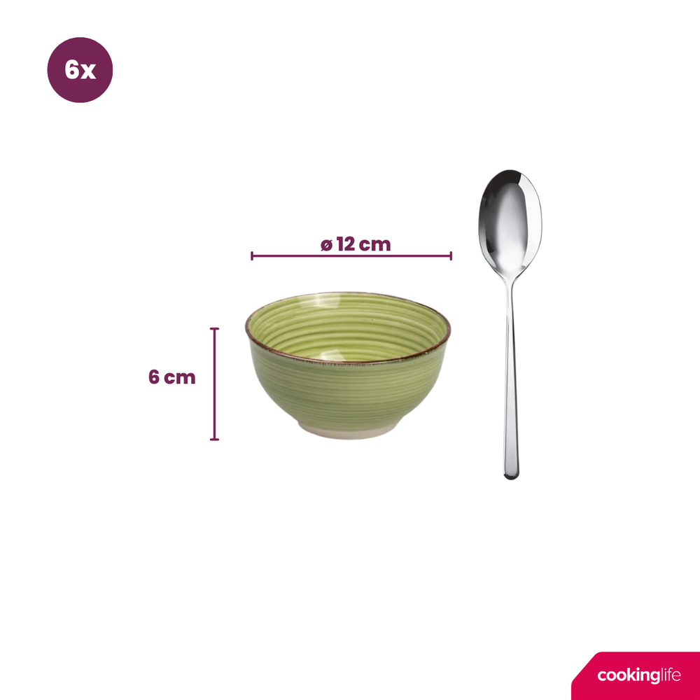 Cookinglife Kleine kommen Delice Grøn ø 12 cm - 6 stykker