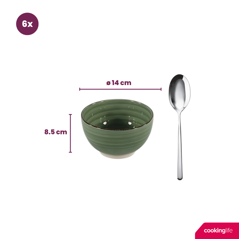 Cookinglife Soepkommen / Kommen Delice Grøn ø 14 cm - 6 styk
