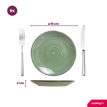 Cookinglife Morgenmadstallerkener / Desserttallerkener Delice Grøn ø 19 cm - 6 stk.
