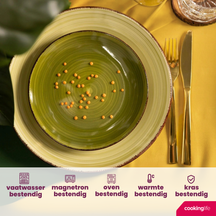 Cookinglife Morgenmadstallerkener / Desserttallerkener Delice Grøn ø 19 cm - 6 stk.