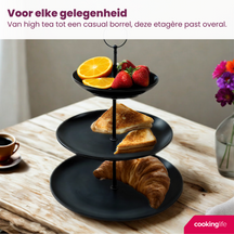 Cookinglife Etagère sort ø 16, 21 & 26 cm - 3-lags - 32 cm høj