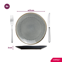 Cookinglife Morgenmadstallerkener / Desserttallerkener Nola Warm Grey ø 21 cm - 6 stykker
