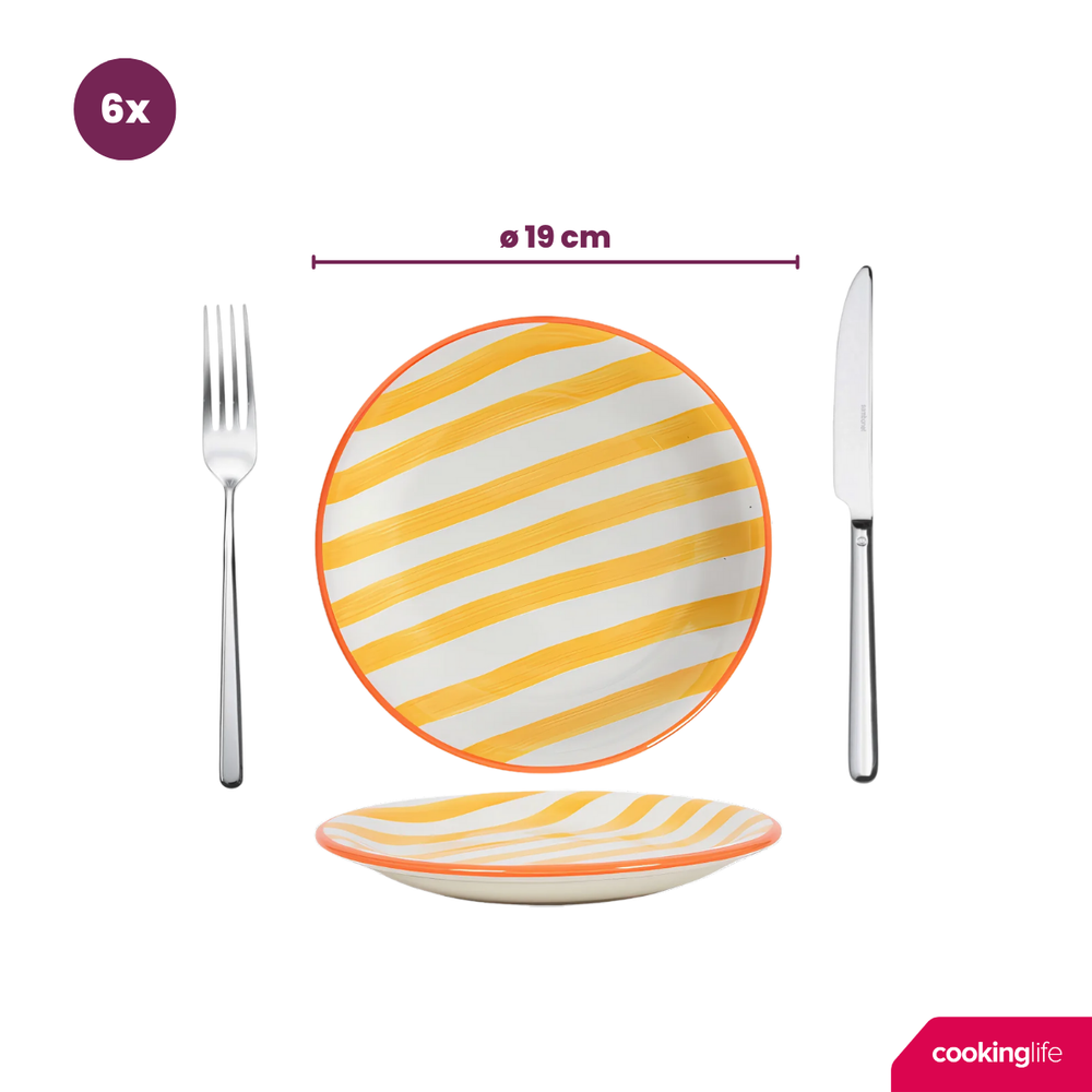 Cookinglife Serviesset Summer Vibes 24-delig / 6 personer - 6 dinerborden, 6 ontbijtborden, 6 kommen og 6 mokker