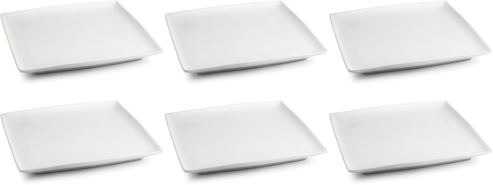 BonBistro Morgenmadstallerkener / Desserttallerkener Yong Squito 23 x 23 cm - Hvid - 6 stk.
