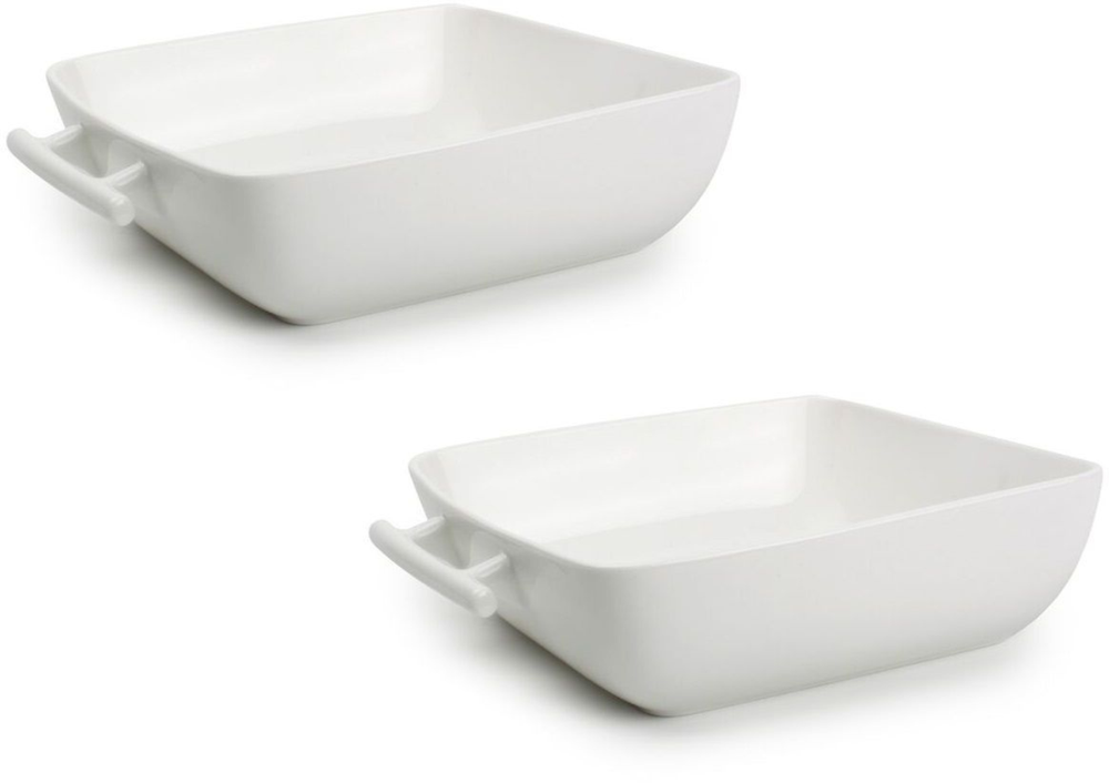 BonBistro Ovenskåle Yong Squito - Hvid - 19 x 19 x 6 cm / 1.4 Liter - 2 stk.