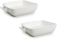 BonBistro Ovenskåle Yong Squito - Hvid - 19 x 19 x 6 cm / 1.4 Liter - 2 stk.