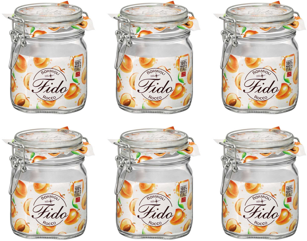 Bormioli Rocco Weckpot Fido - 10 x 10 cm / 750 ml - firkantet - 6 stk.
