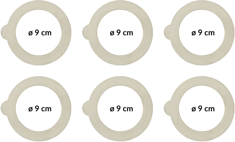 Bormioli Rocco ring til Weckpot Fido ø 9 cm - 6 stykker