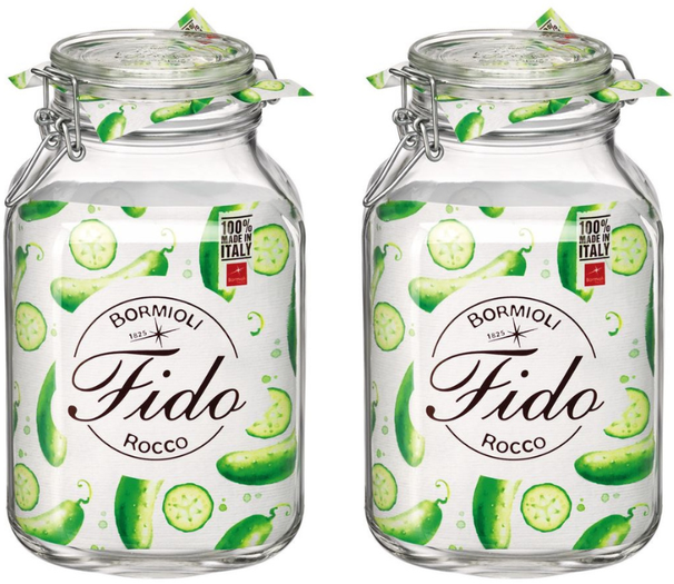 Bormioli Rocco Weckpot Fido Firkant - 14 x 14 cm / 3 Liter - 2 styk