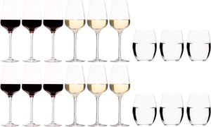 Chef & Sommelier Wijnglazenset Sublym (Røde vinglas & Hvide vinglas & Vandglas) - 18 dele sæt - 6 røde vinglas, 6 hvide vinglas og 6 vandglas