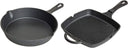 Blackwell Pannenset Gietijzer 2-Delig Koekenpan ø 25 cm & Grillpan 23 x 23 cm - egnet til alle varmekilder - uden non-stick belægning