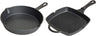 Blackwell Pannenset Gietijzer 2-Delig Koekenpan ø 25 cm & Grillpan 23 x 23 cm - egnet til alle varmekilder - uden non-stick belægning