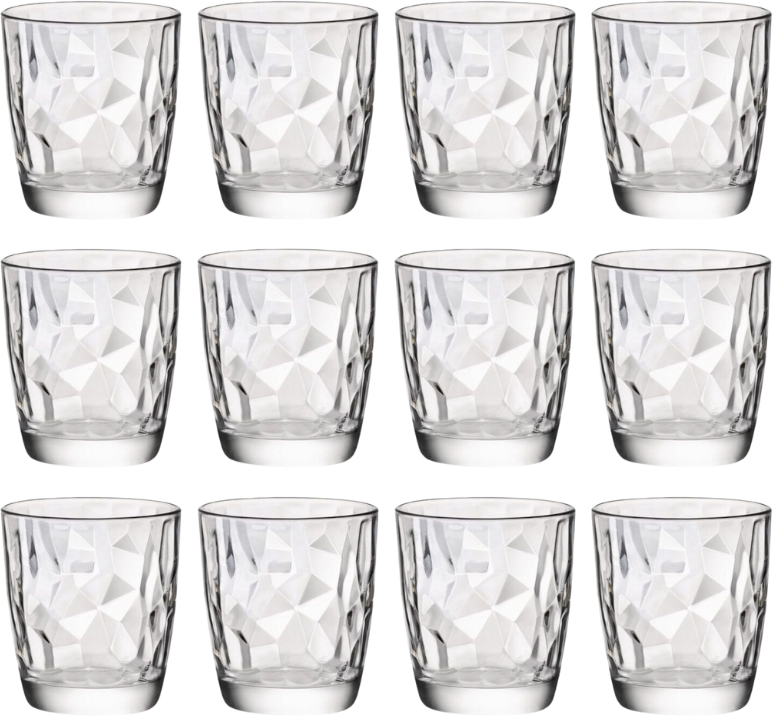Bormioli Rocco Glazenset - Vandglas - Transparent - Diamond - 300 ml - 12 stk.