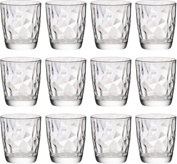 Bormioli Rocco Glazenset - Vandglas - Transparent - Diamond - 300 ml - 12 stk.