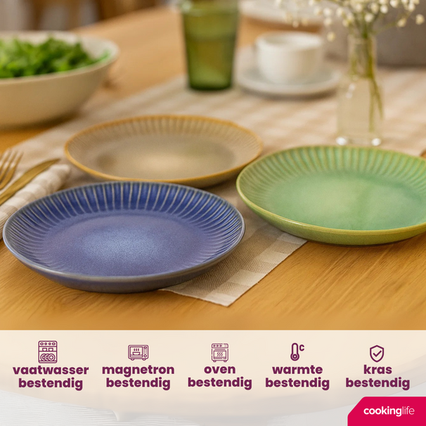 Cookinglife Morgenmadstallerkener / Desserttallerkener Aqua Maris ø 21 cm - 6 Styk