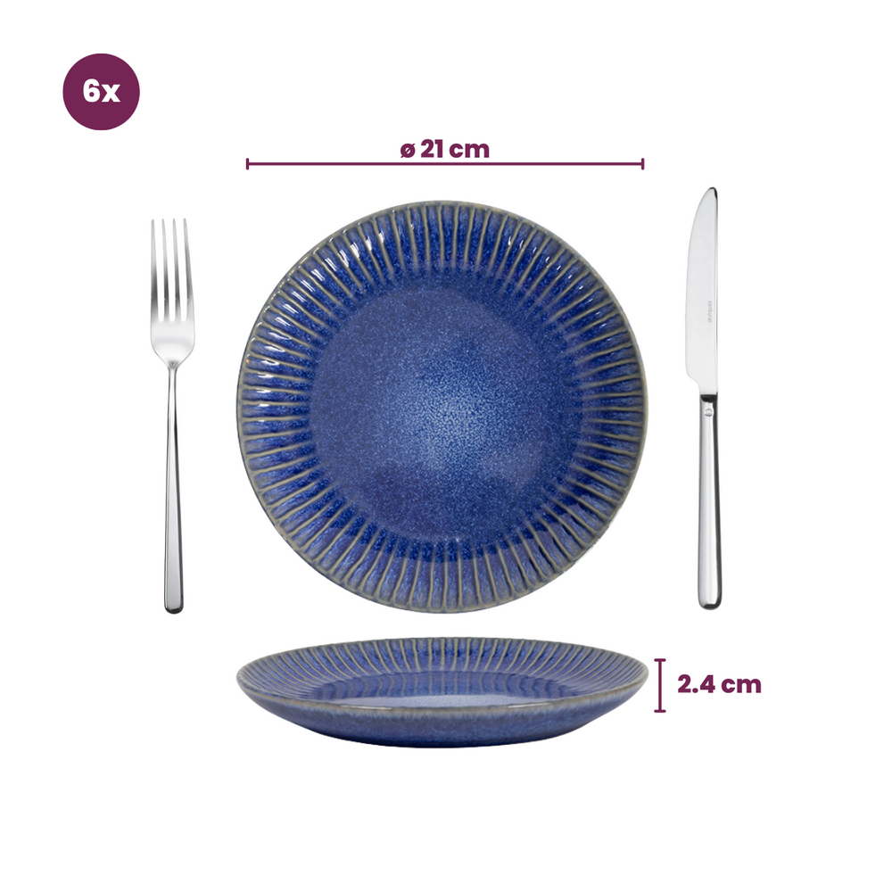 Cookinglife Morgenmadstallerkener / Desserttallerkener Aqua Maris ø 21 cm - 6 Styk