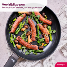 Cookinglife Stegepande Black Cera - ø 24 cm - keramisk non-stick belægning