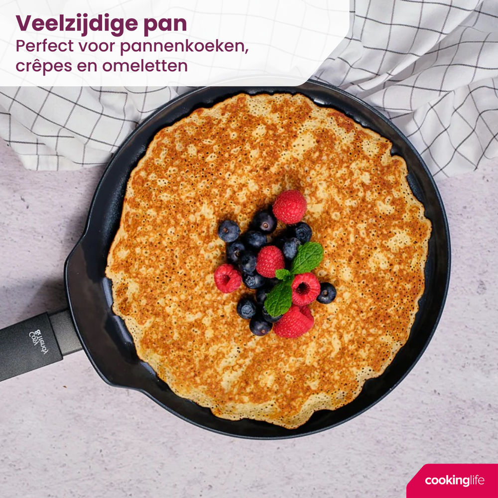 Cookinglife Pannenkoekenpan Black Cera Zwart ø 24 cm - keramiske anti-stick belægning