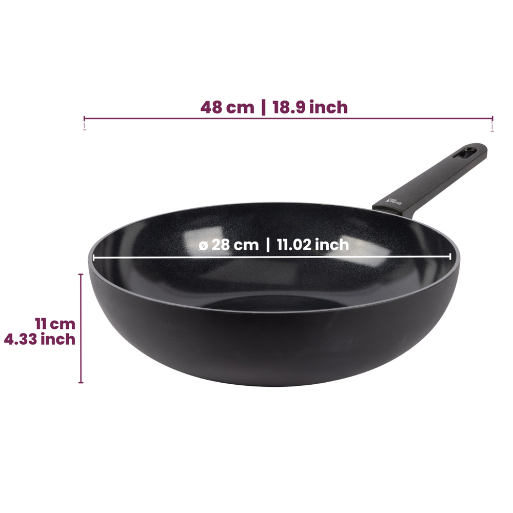 Cookinglife Wokpande Black Cera ø 28 cm - keramisk non-stick belægning