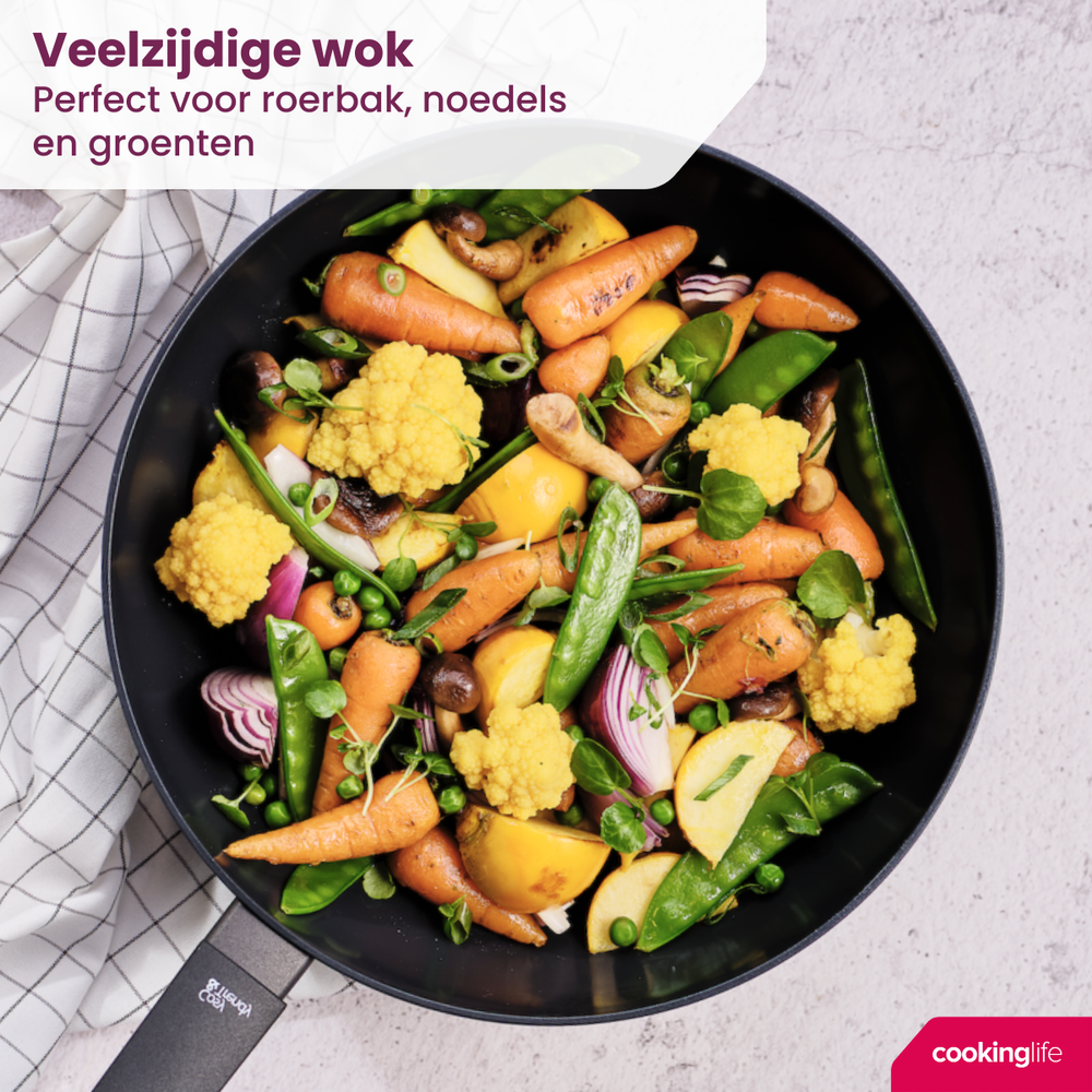 Cookinglife Wokpande Black Cera ø 28 cm - keramisk non-stick belægning