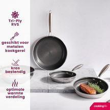 Cookinglife Stegepande HexaCook - Hybrid Pande ø 28 cm - NON STICK - egnet til alle varmekilder - keramisk non-stick belægning