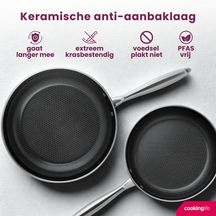 Cookinglife Stegepande HexaCook - Hybrid Pande ø 28 cm - NON STICK - egnet til alle varmekilder - keramisk non-stick belægning