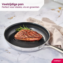 Cookinglife Stegepande HexaCook - Hybrid Pande ø 28 cm - NON STICK - egnet til alle varmekilder - keramisk non-stick belægning