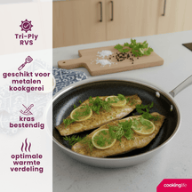 Cookinglife Koekenpannenset HexaCook - Hybride Pan 2-Delig ø 24 & 28 cm - NON STICK - egnet til alle varmekilder - keramisk non-stick belægning