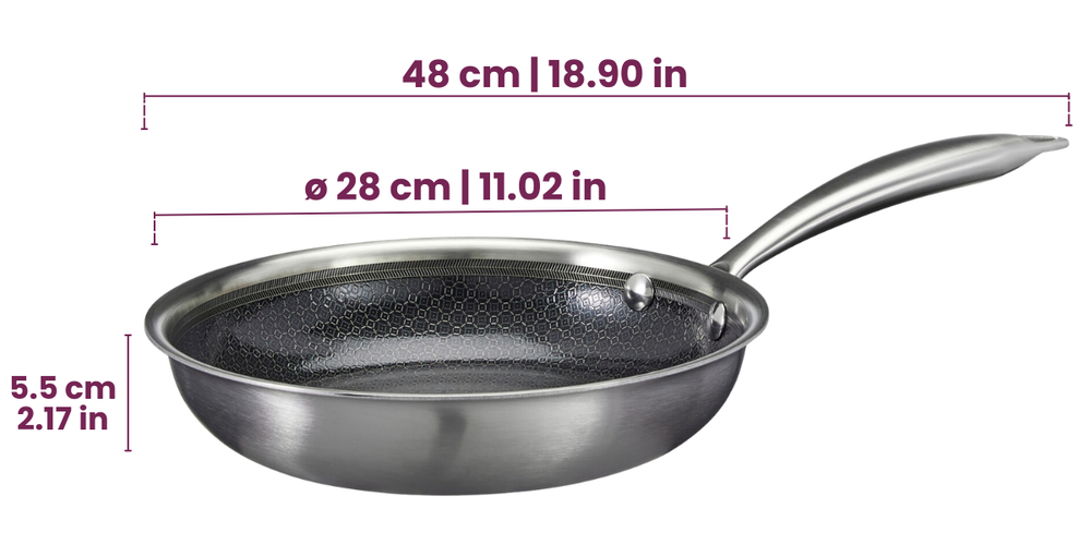 Cookinglife Koekenpannenset HexaCook - Hybride Pan 2-Delig ø 24 & 28 cm - NON STICK - egnet til alle varmekilder - keramisk non-stick belægning