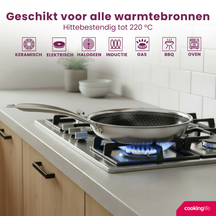 Cookinglife Koekenpannenset HexaCook - Hybride Pan 2-Delig ø 24 & 28 cm - NON STICK - egnet til alle varmekilder - keramisk non-stick belægning