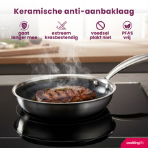 Cookinglife Koekenpannenset HexaCook - Hybride Pan 2-Delig ø 24 & 28 cm - NON STICK - egnet til alle varmekilder - keramisk non-stick belægning