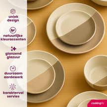 Cookinglife Serviesset Leem 18-delig / 6 personer - 6 dinerborden, 6 ontbijtborden og 6 skåle