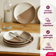 Cookinglife Serviesset Leem 18-delig / 6 personer - 6 dinerborden, 6 ontbijtborden og 6 skåle