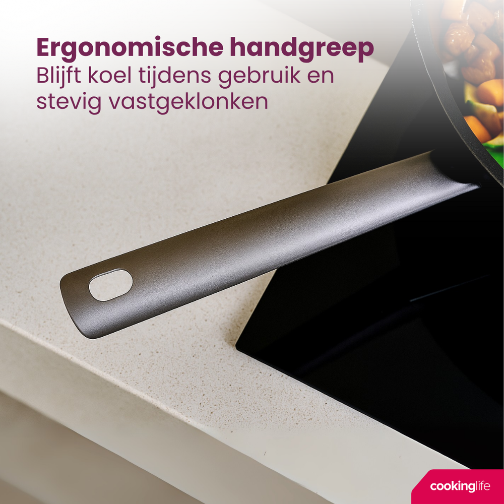 Cookinglife Wokpan ProForge ø 28 cm - egnet til alle varmekilder - keramisk non-stick belægning