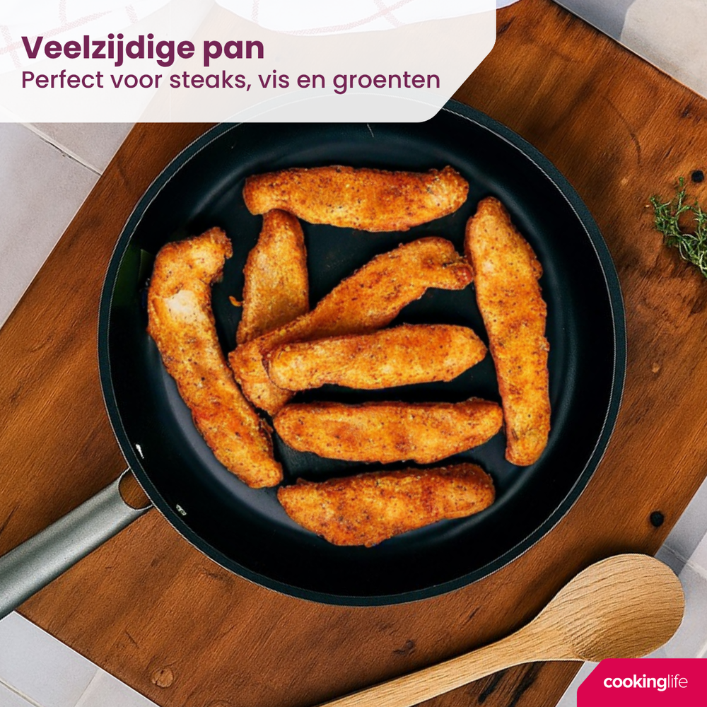 Cookinglife Stegepande ProForge ø 24 cm - egnet til alle varmekilder - keramisk non-stick belægning