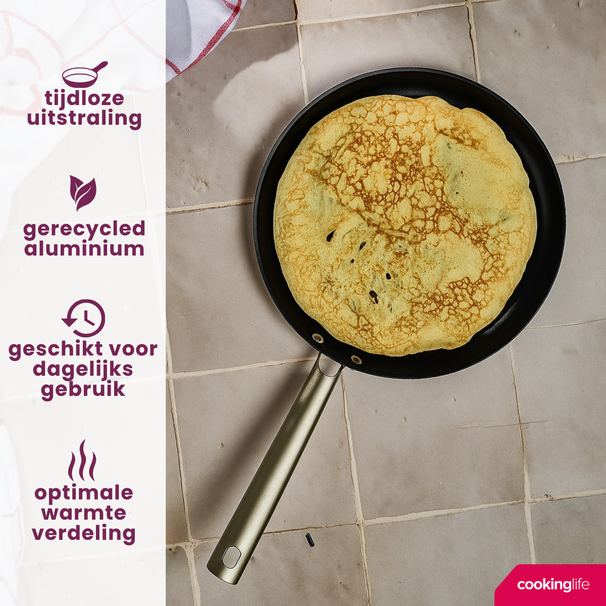 Cookinglife Pannenkoekenpan ProForge - ø 28 cm - keramisk non-stick belægning - egnet til alle varmekilder