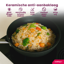 Cookinglife Wokpan ProForge ø 28 cm - egnet til alle varmekilder - keramisk non-stick belægning