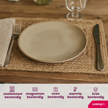 Cookinglife Serviesset Sabi Beige 18-delig / 6 personer - 6 middagstallerkener, 6 morgenmadstallerkener og 6 skåle