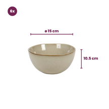 Cookinglife Serviesset Sabi Beige 18-delig / 6 personer - 6 middagstallerkener, 6 morgenmadstallerkener og 6 skåle