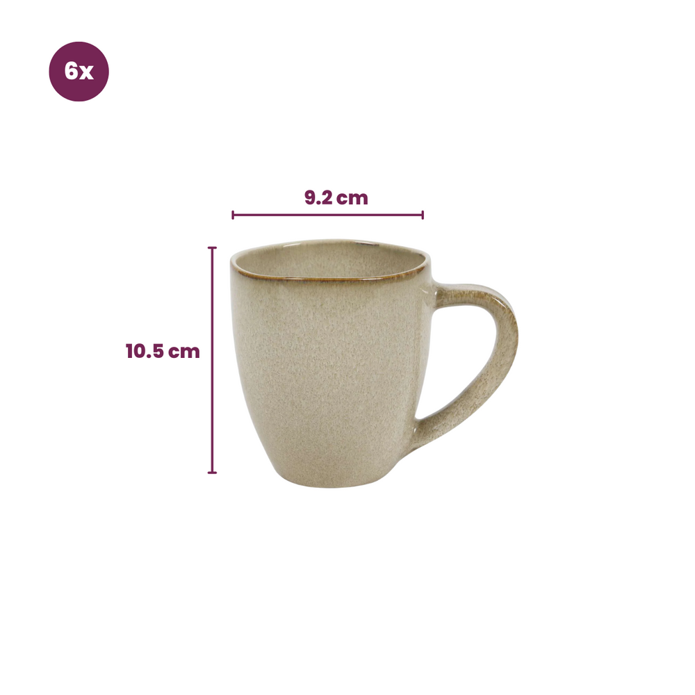 Cookinglife Mokken Sabi Beige 450 ml - 6 Stuks