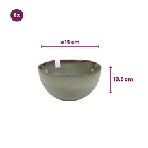 Cookinglife Serviesset Sabi Grøn 18-delig / 6 personer - 6 middagstallerkener, 6 morgenmadstallerkener og 6 skåle