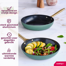 Cookinglife Stegepande sæt Style - ø 24+ 28 cm - Grøn - PFAS fri