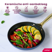Cookinglife Koekenpannenset Style Blå 2-Delig ø 24 & 28 cm - egnet til alle varmekilder - keramisk non-stick belægning