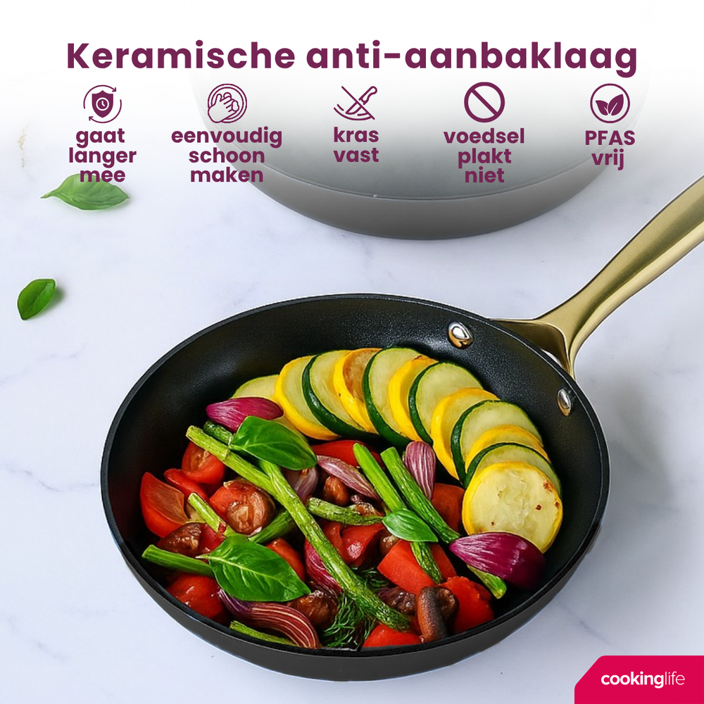 Cookinglife Stegepande sæt Style - ø 24+ 28 cm - Sort - PFAS fri