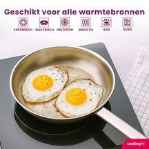 Cookinglife Koekenpannenset Superior Triply RVS 3-delig - ø 20, 24 & 28 cm - geschikt voor alle warmtebronnen - zonder anti-aanbaklaag