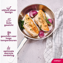 Cookinglife Stegepande Superior Triply RVS ø 20 cm - egnet til alle varmekilder - uden non-stick belægning